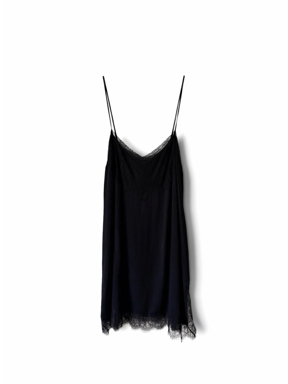 Zara Black Lace-Trim Slip Dress - Picture 1 of 6